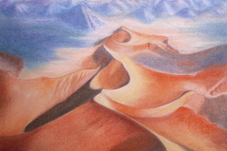 Namib, 2015, conte and pastel on charcoal paper (84cm x 84cm)