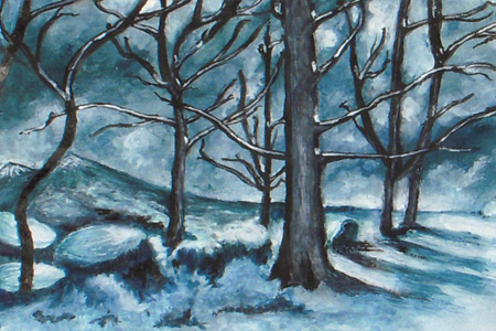 Winter Landscape (after Van Gogh) 1998, watercolour on coldpress (14cm x 21cm)