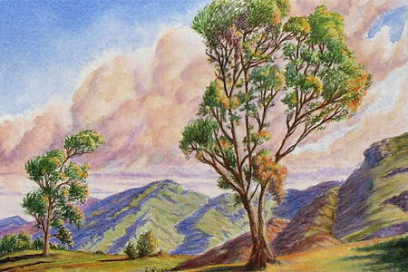 The Tree of prayers 9 (after Sam Harris), 1999, watercolour on coldpress (14cm x 18cm)